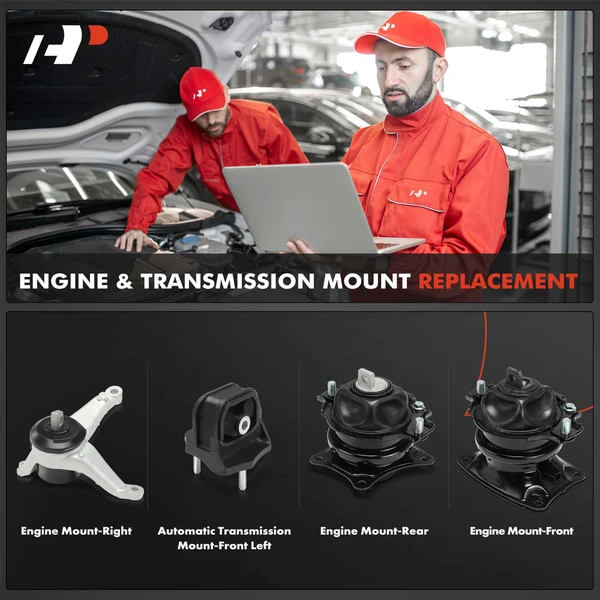 4-Pc Engine Mount and Automatic Transmission Mount Kit Front & Rear & Right A-Premium APEM1416