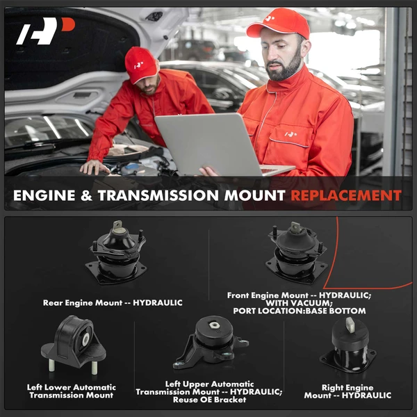 5-Pc Engine Mount and Transmission Mount Kit Front & Rear & Left & Right A-Premium APEM1418