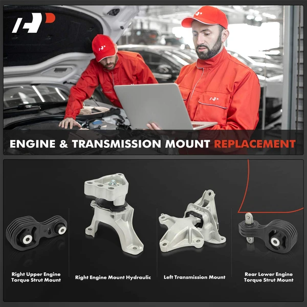 4-Pc Engine Mount and Transmission Mount Kit Left & Right & Rear A-Premium APEM1419