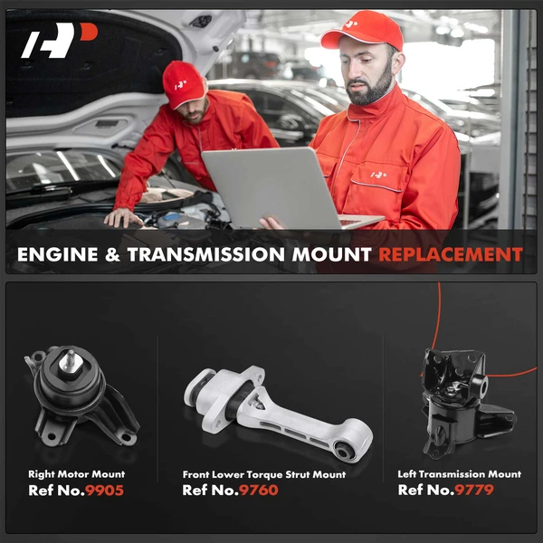 3-Pc Engine Mount and Transmission Mount Kit Left & Right A-Premium APEM214