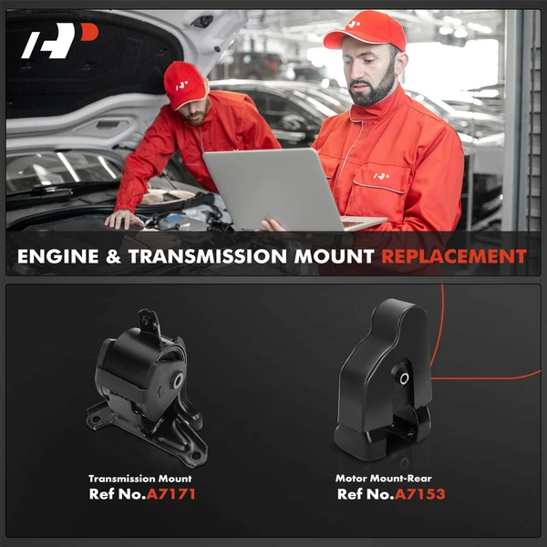 2-Pc Engine Mount and Transmission Mount Kit Rear A-Premium APEM648