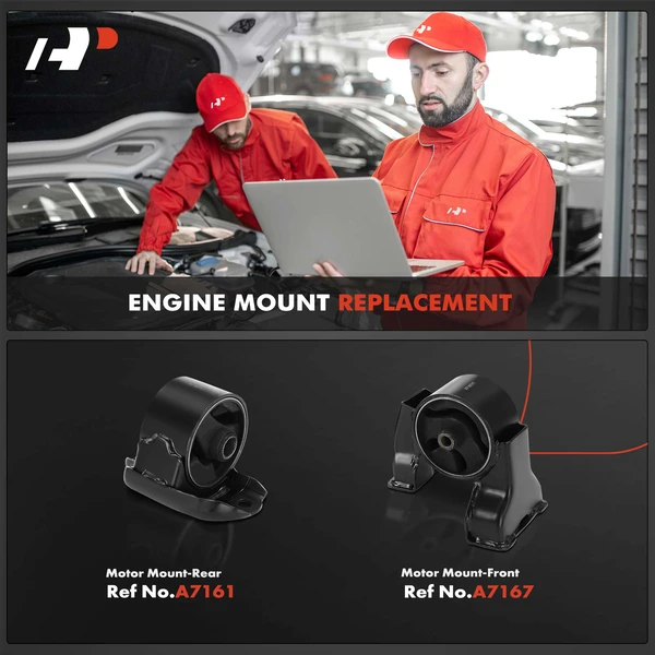 2-Pc Motor Mount Front & Rear A-Premium APEM649