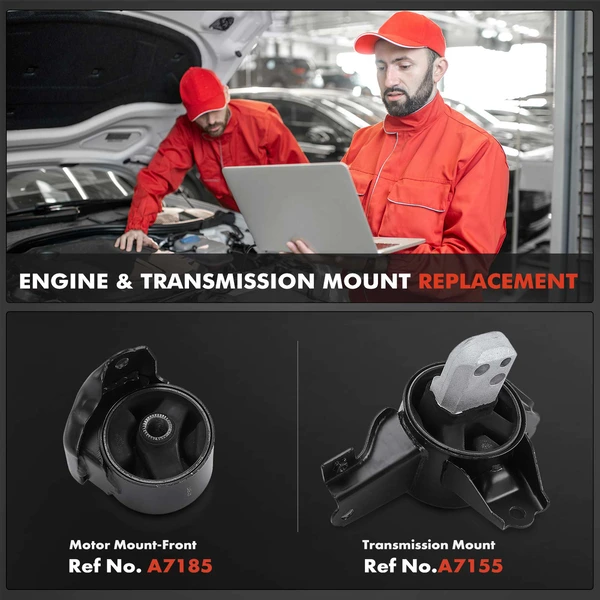 2-Pc Engine Mount and Transmission Mount Kit Front A-Premium APEM650