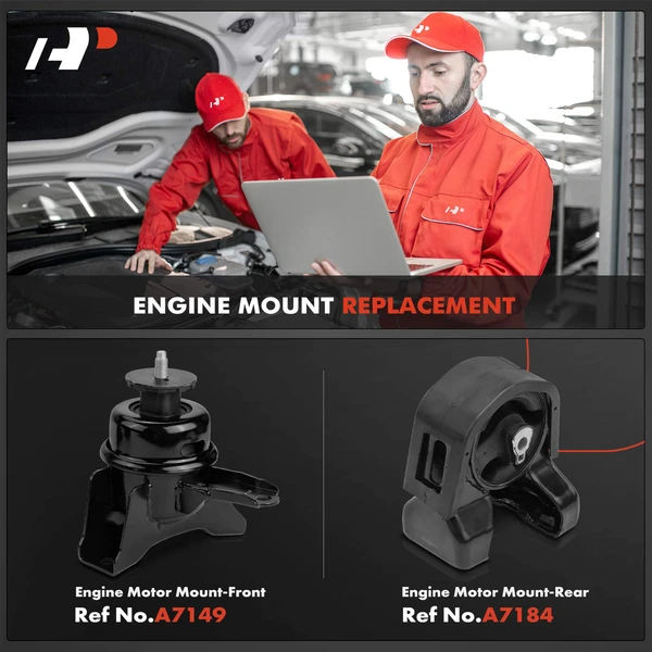 2-Pc Engine Motor Mount, Front & Rear, A-Premium APEM657