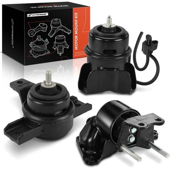 2007-2009 Hyundai Santa Fe 3-Pc Engine Mount and Transmission Mount Kit Front & Left A-Premium APEM665