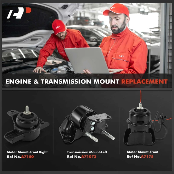 3-Pc Engine Mount and Transmission Mount Kit Front & Left A-Premium APEM665