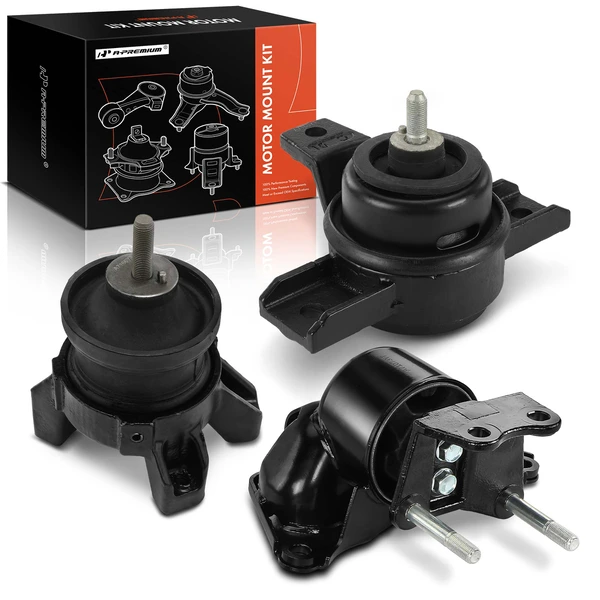 2007-2009 Hyundai Santa Fe 3-Pc Engine Mount and Transmission Mount Kit Front & Rear A-Premium APEM669