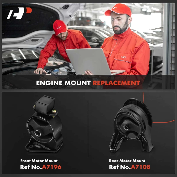 2-Pc Motor Mount Front & Rear A-Premium APEM671