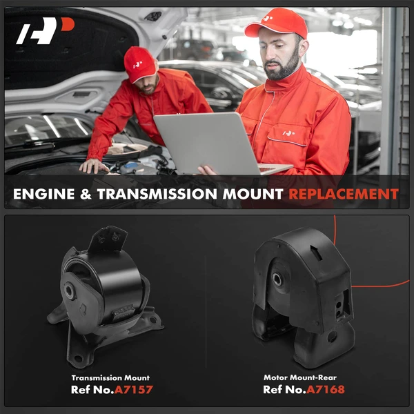 2-Pc Engine Mount and Transmission Mount Kit Rear A-Premium APEM682