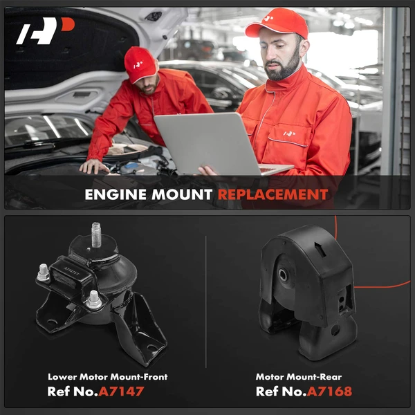 2-Pc Motor Mount Front & Rear A-Premium APEM683