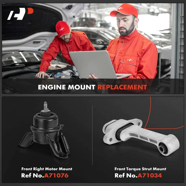 2-Pc Engine Mount and Transmission Mount Kit Front A-Premium APEM686