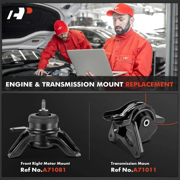 2-Pc Engine Mount and Transmission Mount Kit Front Right A-Premium APEM688