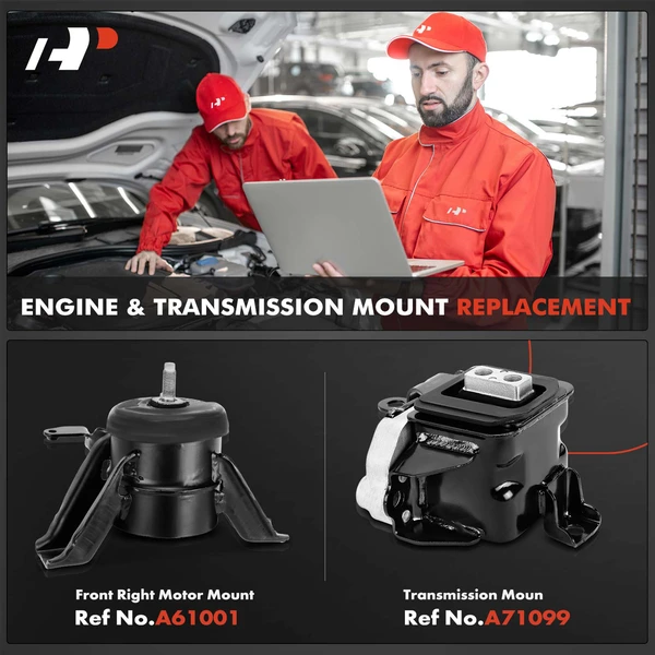 2-Pc Engine Mount and Transmission Mount Kit Front Right A-Premium APEM693