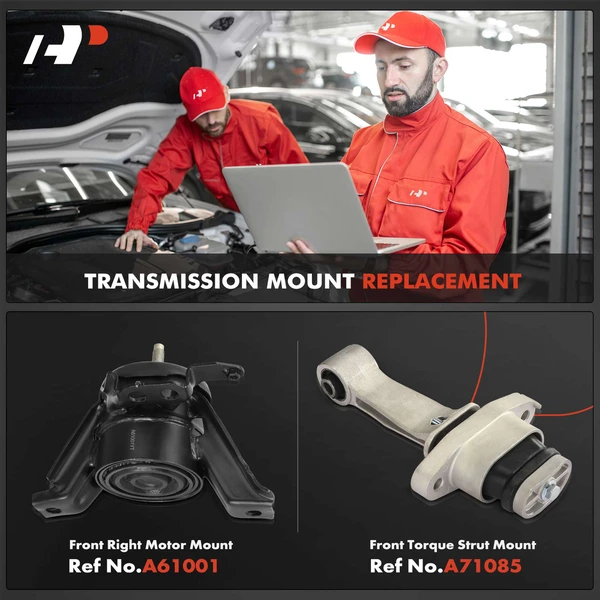 2-Pc Engine Mount and Transmission Mount Kit Front A-Premium APEM695