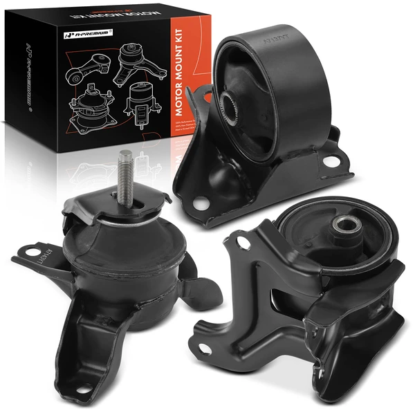 2005-2009 Hyundai Tucson 3-Pc Engine Mount and Transmission Mount Kit Front A-Premium APEM705