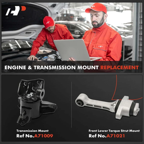 2-Pc Engine Mount and Transmission Mount Kit Front A-Premium APEM710