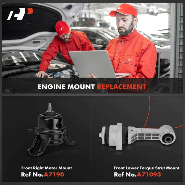 2-Pc Engine Mount and Transmission Mount Kit Front A-Premium APEM721