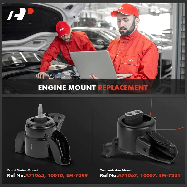 2-Pc Engine Mount and Transmission Mount Kit Front A-Premium APEM722