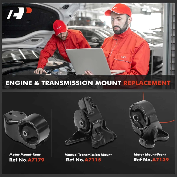 3-Pc Motor Mount + Manual Transmission Mount, Front & Rear, A-Premium APEM728