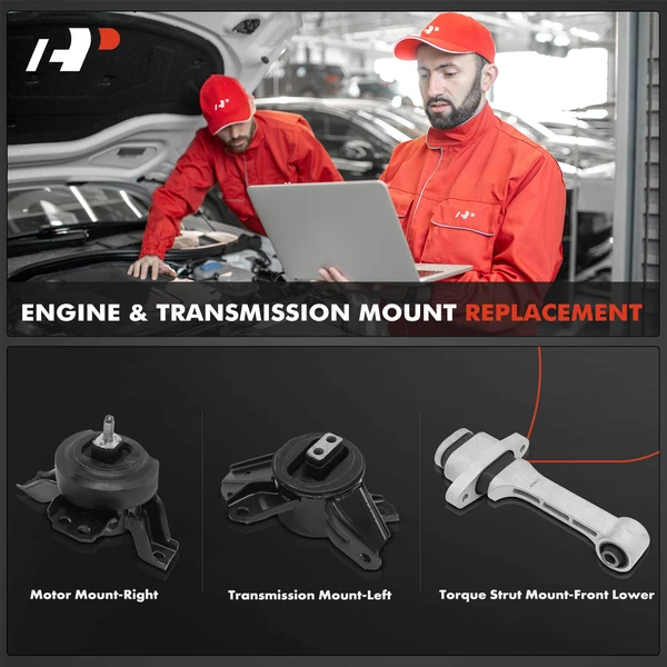 3-Pc Engine Mount and Transmission Mount Kit Front Left & Front Right A-Premium APEM1207