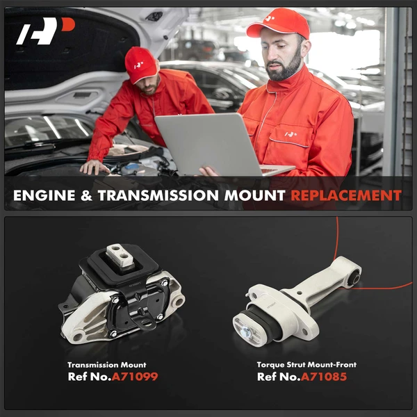 2-Pc Engine Mount and Transmission Mount Kit Front A-Premium APEM1193