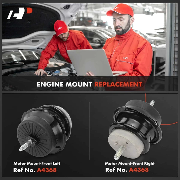 2-Pc Motor Mount, Front Left & Right, A-Premium APEM1096