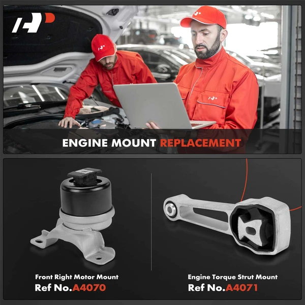 2-Pc Engine Mount and Transmission Mount Kit Front Right A-Premium APEM734