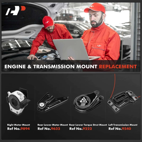 4-Pc Engine Mount and Transmission Mount Kit Left & Right & Rear A-Premium APEM217