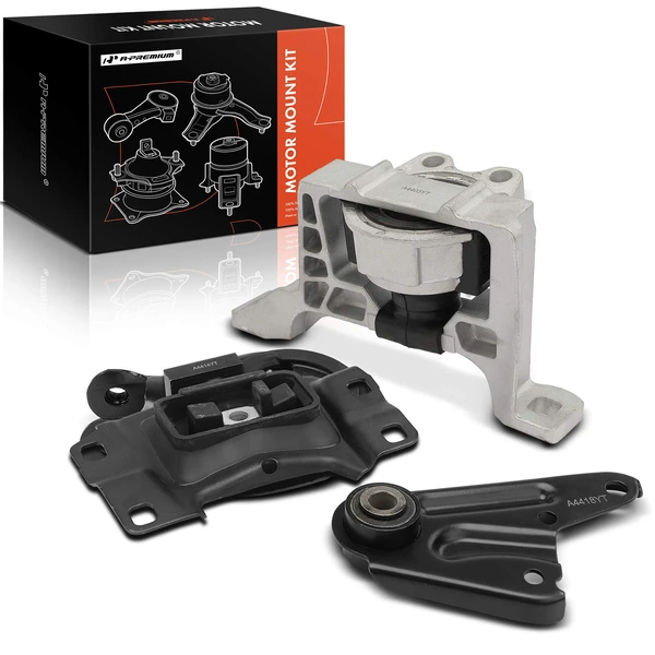 3-Pc Engine Motor Mount + Engine Torque Strut Mount + Transmission Mount, Front & Rear, A-Premium APEM748