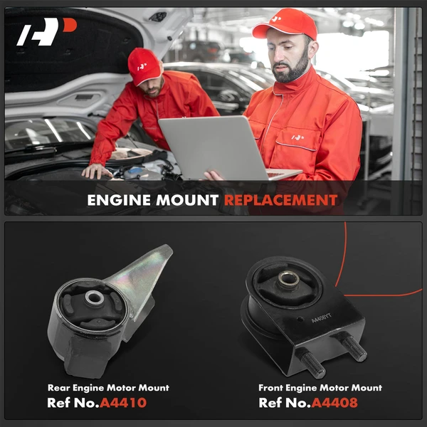 2-Pc Engine Motor Mount, Front & Rear, A-Premium APEM755