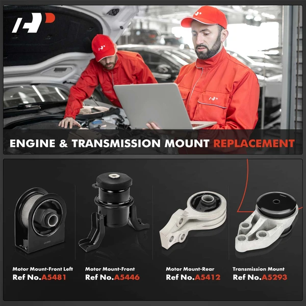 4-Pc Engine Mount and Transmission Mount Kit Front & Rear A-Premium APEM760