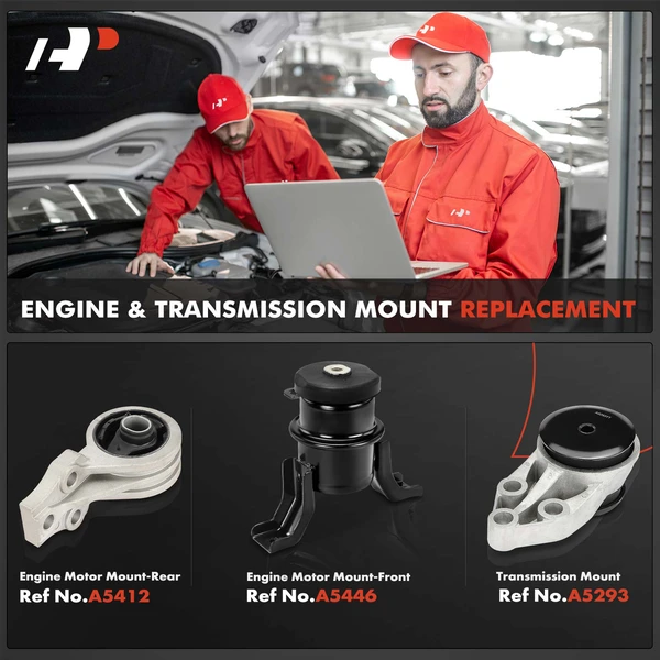 3-Pc Engine Motor Mount + Transmission Mount, Front & Rear, A-Premium APEM761