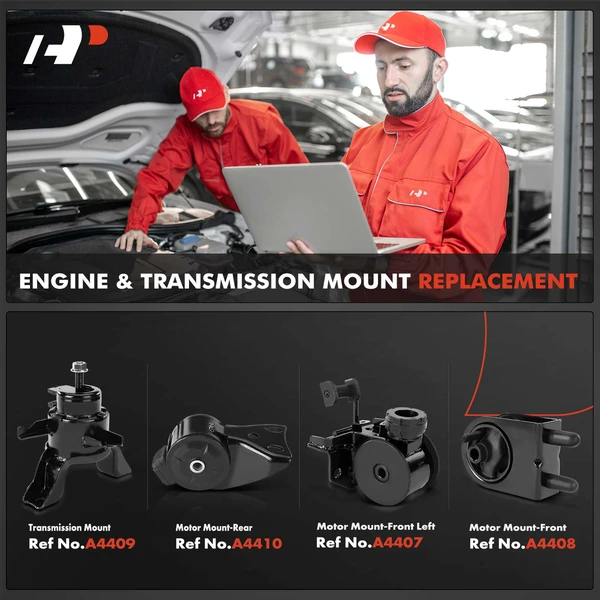 4-Pc Motor Mount + Transmission Mount, Front & Rear, A-Premium APEM1213