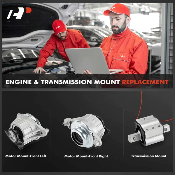 3-Pc Engine Mount and Transmission Mount Kit Front Left & Front Right A-Premium APEM354