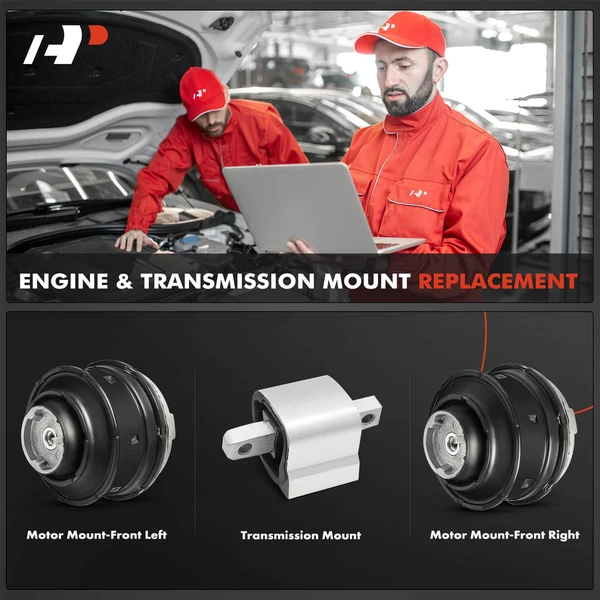 3-Pc Engine Mount and Transmission Mount Kit Front Left & Front Right A-Premium APEM356