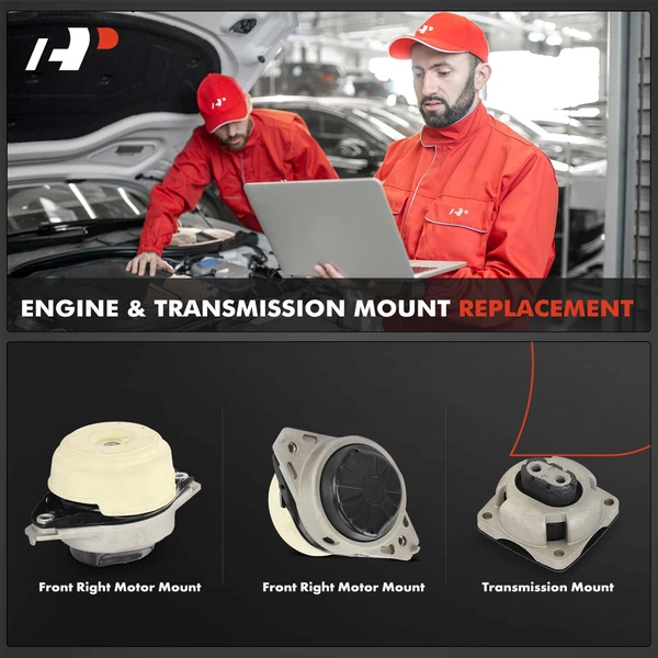 3-Pc Engine Mount and Transmission Mount Kit Front Right A-Premium APEM293