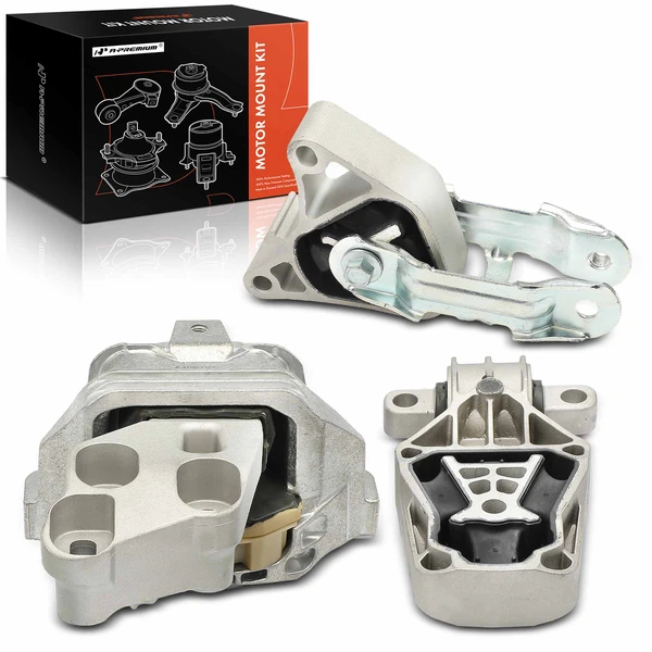 3-Pc Torque Strut Mount + Transmission Mount, Upper & Lower, A-Premium APEM765