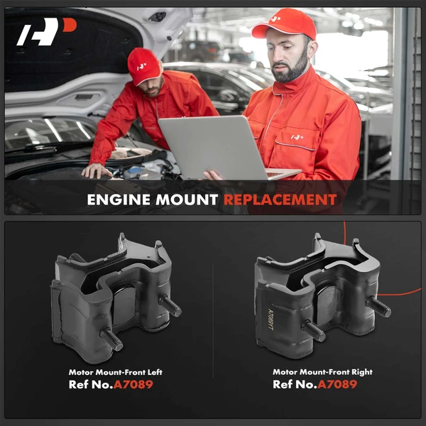 2-Pc Motor Mount Front Left & Front Right A-Premium APEM770