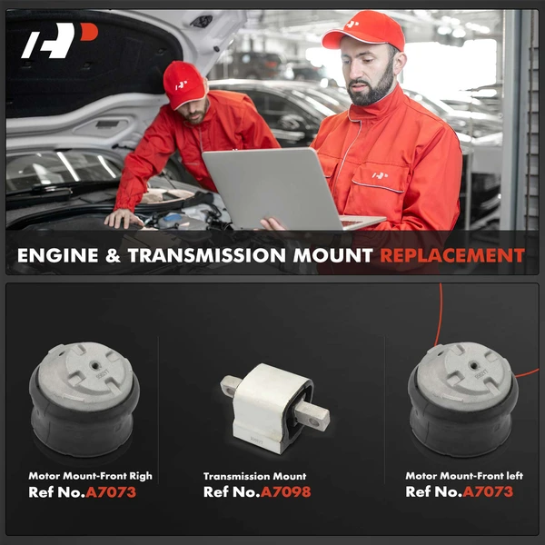 3-Pc Engine Mount and Transmission Mount Kit Front Left & Front Right A-Premium APEM1215