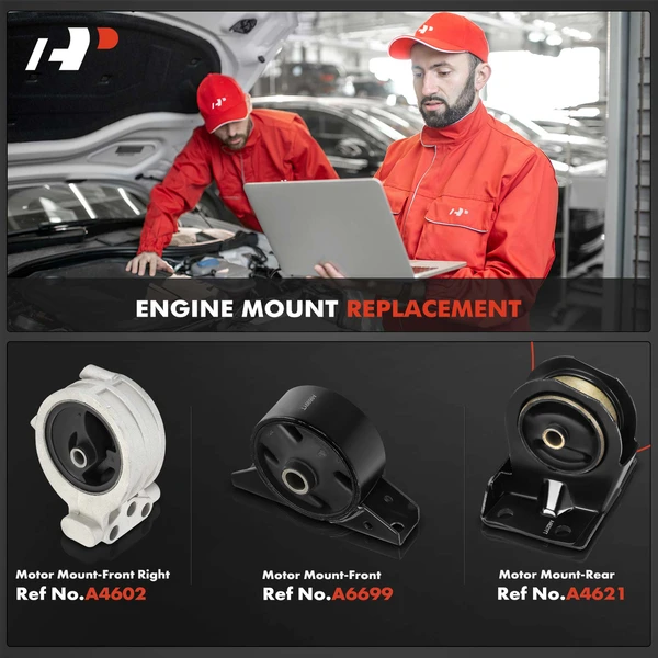 3-Pc Motor Mount, Front & Rear, A-Premium APEM772