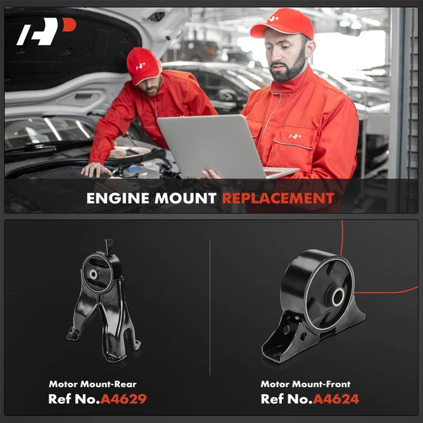 2-Pc Motor Mount, Front & Rear, A-Premium APEM773