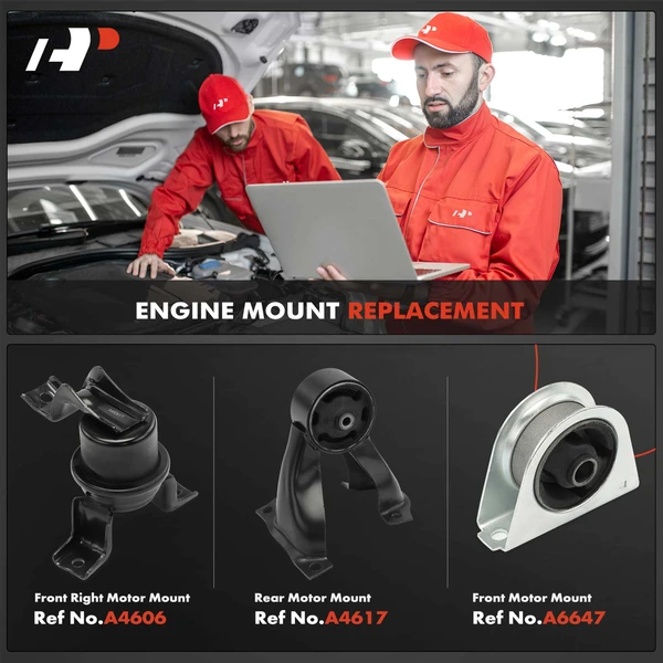 3-Pc Motor Mount, Front & Rear, A-Premium APEM776