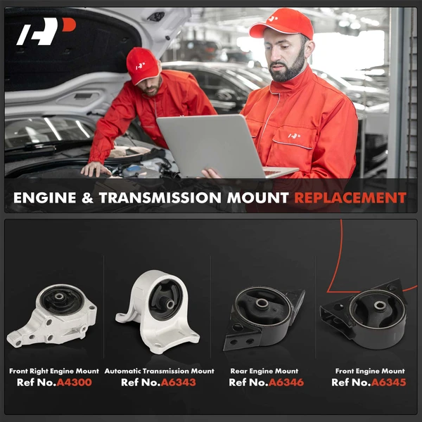 4-Pc Engine Mount and Transmission Mount Kit Front & Rear A-Premium APEM791