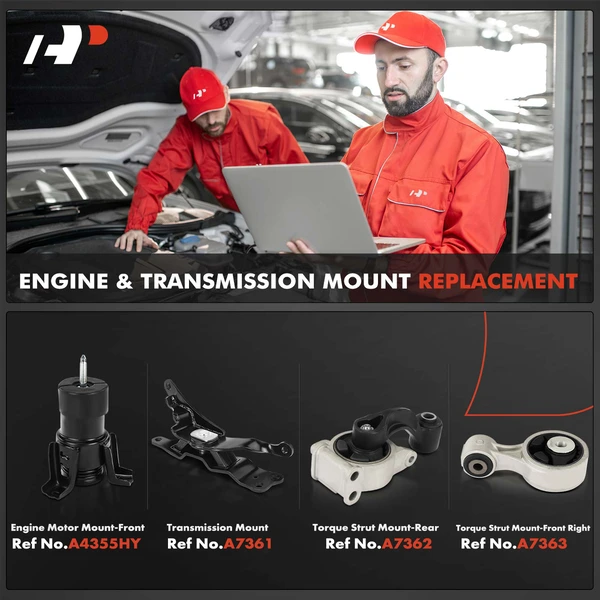 4-Pc Engine Mount and Transmission Mount Kit Front & Rear A-Premium APEM806