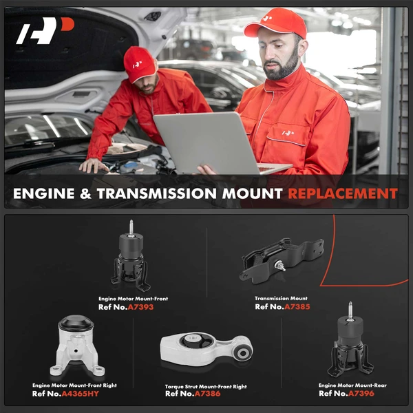 5-Pc Engine Mount and Transmission Mount Kit Front & Rear A-Premium APEM808