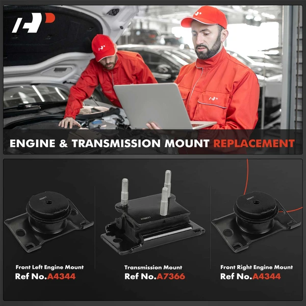 3-Pc Engine Mount + Transmission Mount, Front Left & Right, A-Premium APEM816