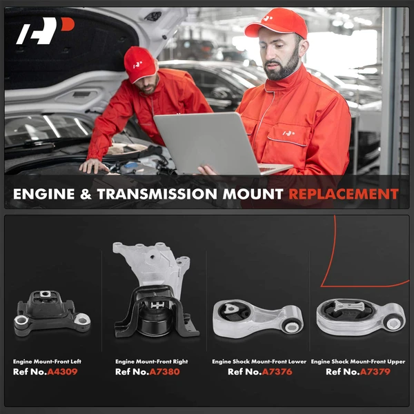 4-Pc Engine Mount and Transmission Mount Kit Front A-Premium APEM817