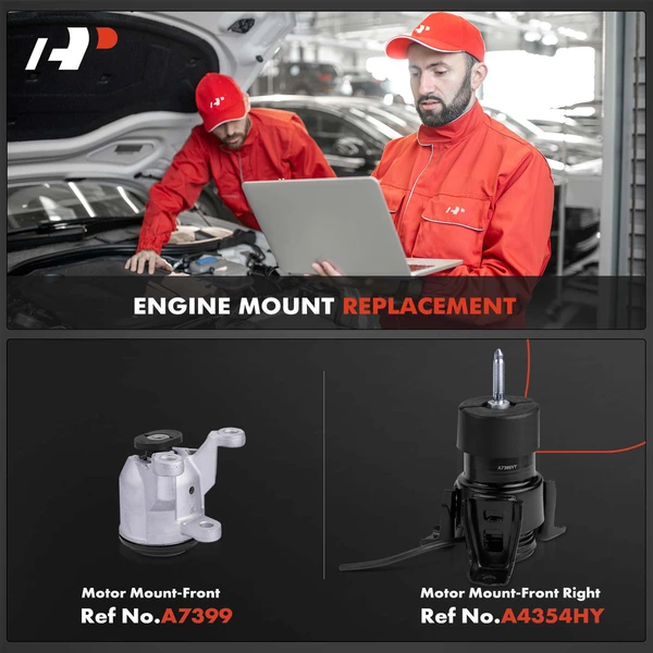 2-Pc Motor Mount + Motor Mount (Hydraulic), Front, A-Premium APEM825