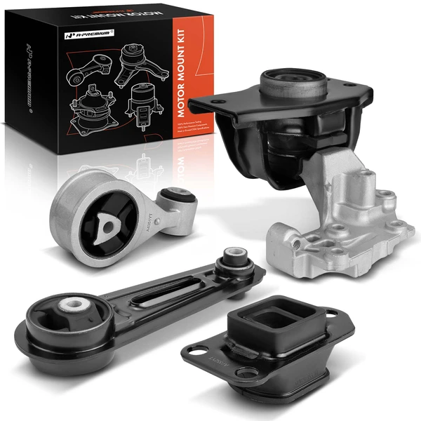 4-Pc Motor Mount with Bracket + Transmission Mount + Torque Strut Mount, Front, A-Premium APEM830