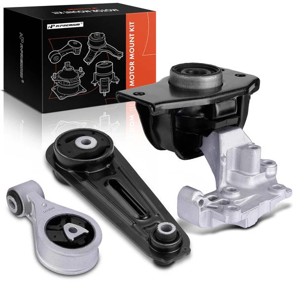3-Pc Motor Mount with Bracket + Torque Strut Mount, Front, A-Premium APEM831